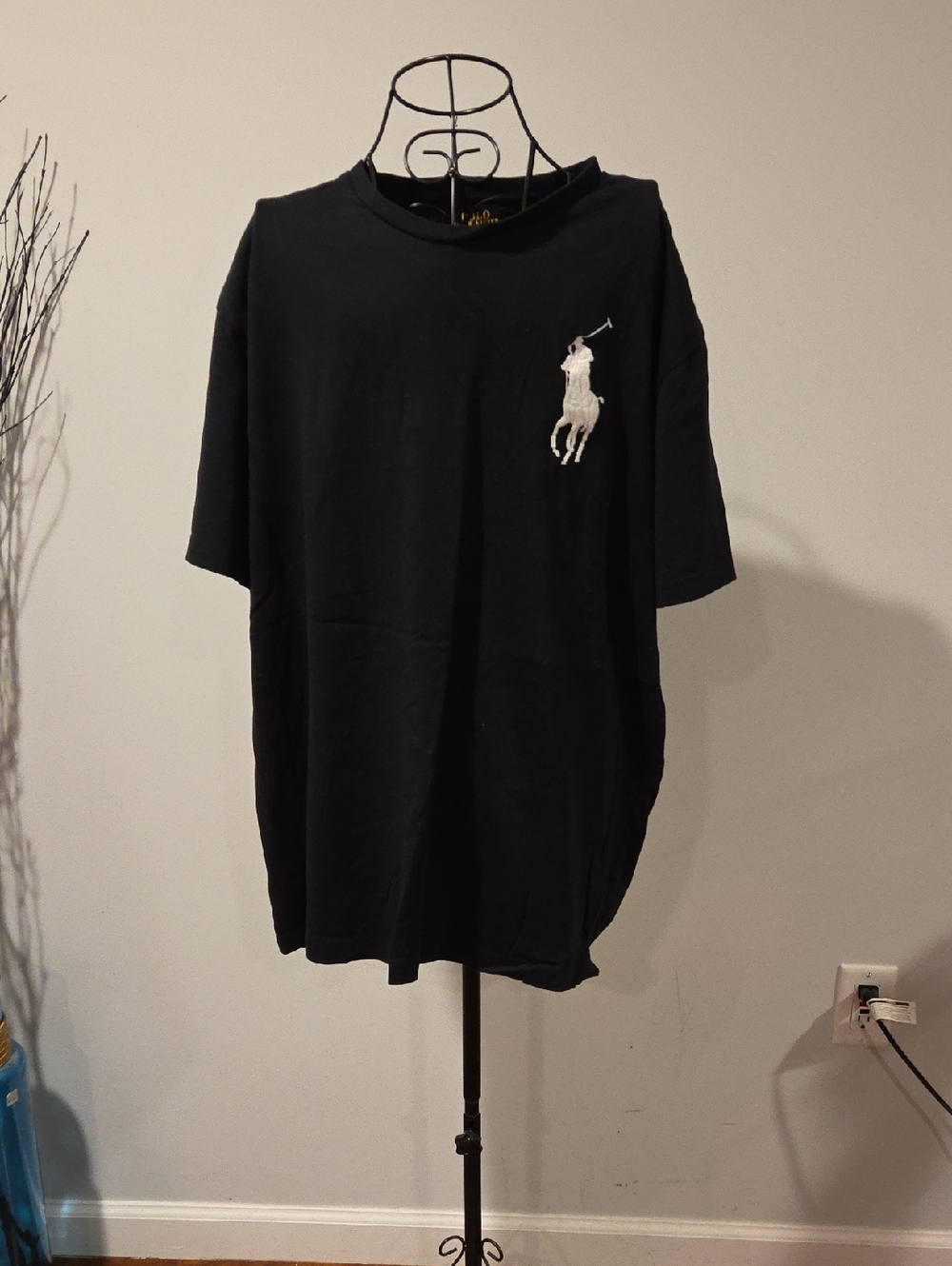 Polo by Ralph Lauren Black Tee with White Pony Logo